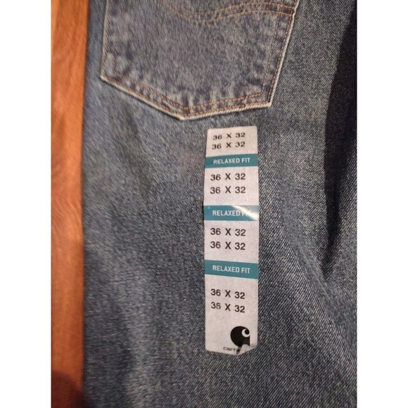 Carhartt Relaxed Fit Straight Leg Blue Jeans Mens 36 x 32 NWT Denim Medium Wash - Picture 3 of 7